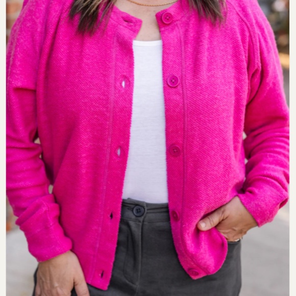 EUC Evolverie Long Sleeve Button Front Cardigan - Passionate Pink - XL - Picture 5 of 5